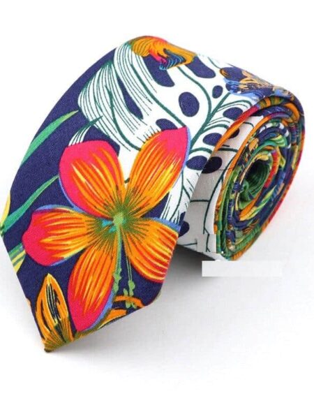 Cravate en coton doux à imprimé Floral