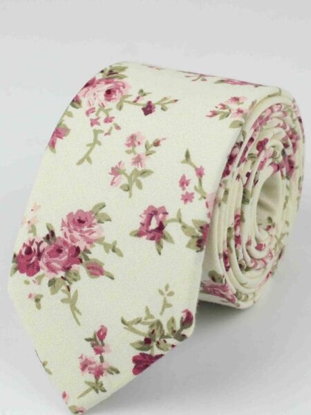 Cravate originale à imprimé fleuri romantique pour hommes