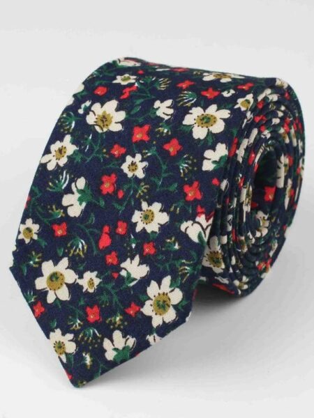 Cravate originale à imprimé fleuri vintage pour hommes