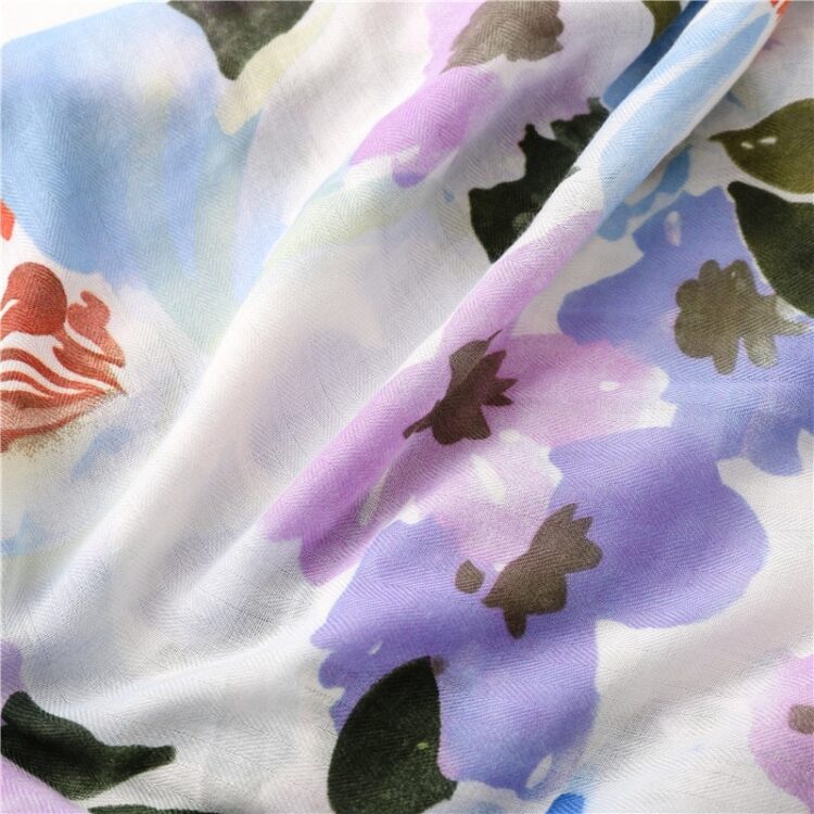 Foulard à imprimé Floral pour femme violet foulard a imprime floral pour femme violet 5