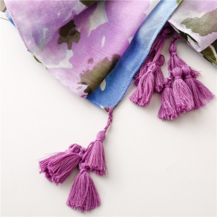 Foulard à imprimé Floral pour femme violet foulard a imprime floral pour femme violet 7